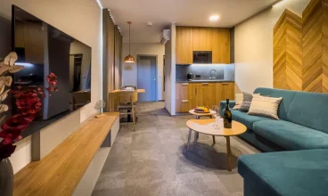 Apartamenty są nowocześnie urządzone