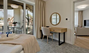 Apartament tego typu ma 2 osobne sypialnie