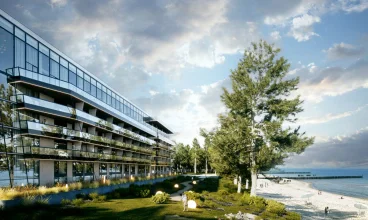 Baltic Jet to unikatowy apartamentowiec w kształcie jachtu przy samej plaży