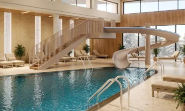 Znajdziecie tu 3 baseny, zjeżdżalnię wodną, brodzik dla dzieci