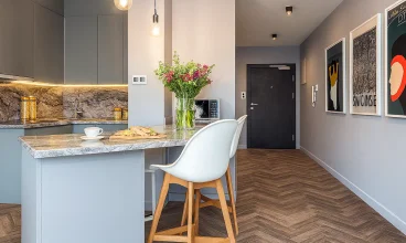 W każdym apartamencie jest w pełni wyposażony aneks kuchenny