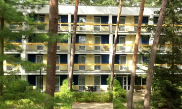 Budynki są otoczone pięknym nadmorskim lasem, który nie dopuszcza upału