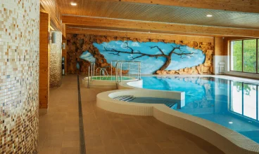 Jej sercem jest basen z widokiem na okolicę uzdrowiska