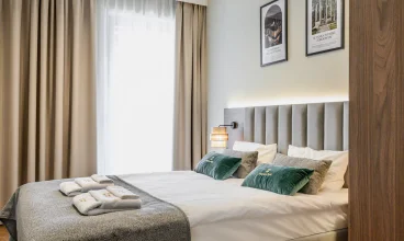 Większość apartamentów ma osobną sypialnię (lub nawet dwie)