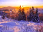 Zimowy wschód słońca w Beskidzie Śląskim