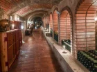 Pod budynkiem znajdują się piwnice z Muzeum Wina
