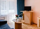 Pokój dzienny apartamentu posiada część wypoczynkową
