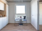 W apartamentach typu studio aneks kuchenny jest oddzielony od sypialni
