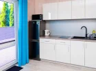 W apartamencie jest wyposażony aneks kuchenny