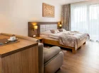 W każdym apartamencie typu studio część sypialna sąsiaduje z dzienną